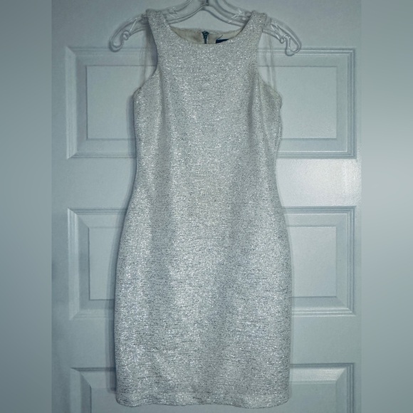 Speechless Shimmering Silver Backless Dress - Picture 1 of 4
